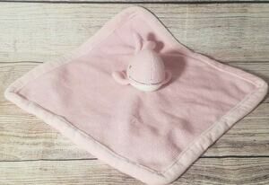 Peacock Alley Whale Baby Lovey Security Blanket Plush Knit Light Pink